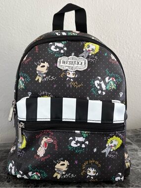Beetlejuice Mini Backpack with Character Print